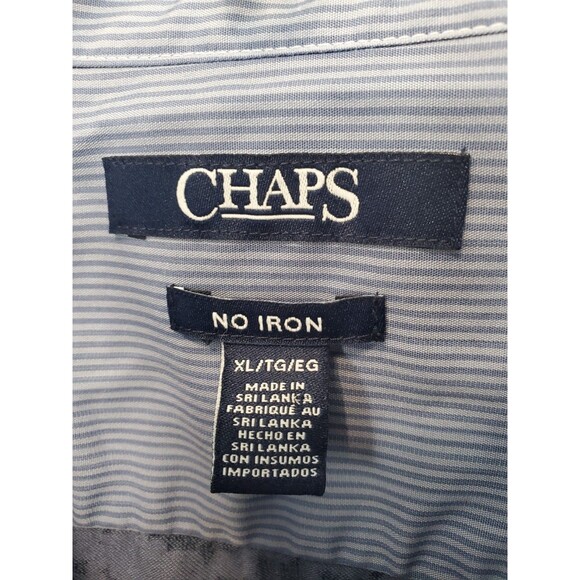 Chaps No Iron Women's Cotton Blue Floral Flip Cuff Button-Up Shirt Size XL - Picture 3 of 5